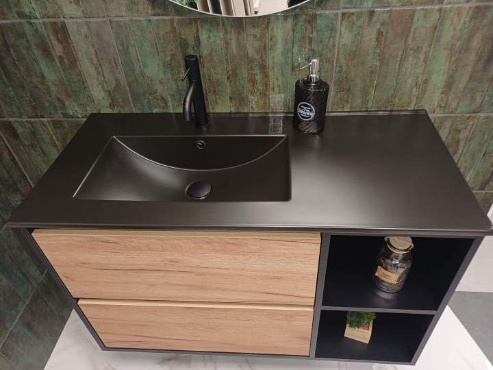 sorena boxe vert marbre meuble bois et noir 3